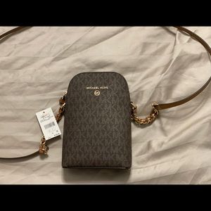 Small Brown Authentic Michael Kors Logo cross body